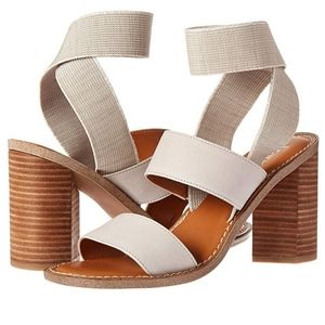 Franco Sarto Cream Block Heel Sandals